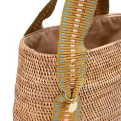 Manado Handwoven Atta Vegan Small Oval Handbag | Copper Stripe -Women Clothing Store stelar manado oval bag 30735655075953