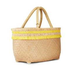 Nihi Handwoven Bamboo Vegan Mini Tote Bag | Natural & Yellow 7 Nihi Handwoven Bamboo Vegan Mini Tote Bag | Natural & Yellow -Women Clothing Store stelar nihi handwoven bamboo vegan mini tote bag natural yellow 28677533794417