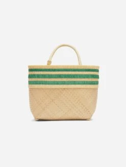 Nihi Small Handwoven Bamboo Tote Bag | Emerald Green