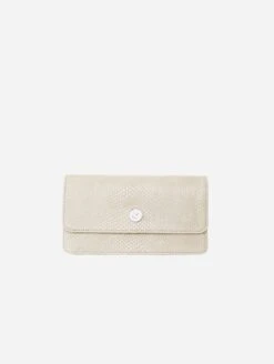 Sara Vegan Leather Chain Wallet Purse | Cream