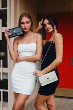 Sara Vegan Leather Chain Wallet Purse | Cream -Women Clothing Store svala sara vegan leather chain wallet purse cream 14605510410353