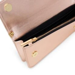 Sara Vegan Leather Chain Wallet Purse | Rose Gold -Women Clothing Store svala sara wallet purse rose gold 29931286134897
