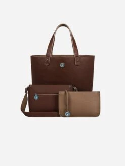 3 Vegan Leather Bags In 1 | Brown & Beige