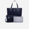 3 Vegan Leather Bags In 1 | Blue & Grey