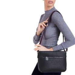 Vegan Leather Crossbody Handbag | Navy & Burgundy -Women Clothing Store the morphbag by gsk cross body vegan handbag in blue red 28903174602865