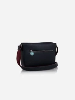 Vegan Leather Crossbody Handbag | Navy & Burgundy