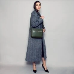 Vegan Leather Crossbody Handbag | Forest Green & Metallic -Women Clothing Store the morphbag by gsk cross body vegan handbag in green metallic 28903171129457