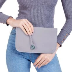 Multi-Function Vegan Leather Clutch | Grey -Women Clothing Store the morphbag by gsk vegan leather multi function clutch in grey 28903148912753