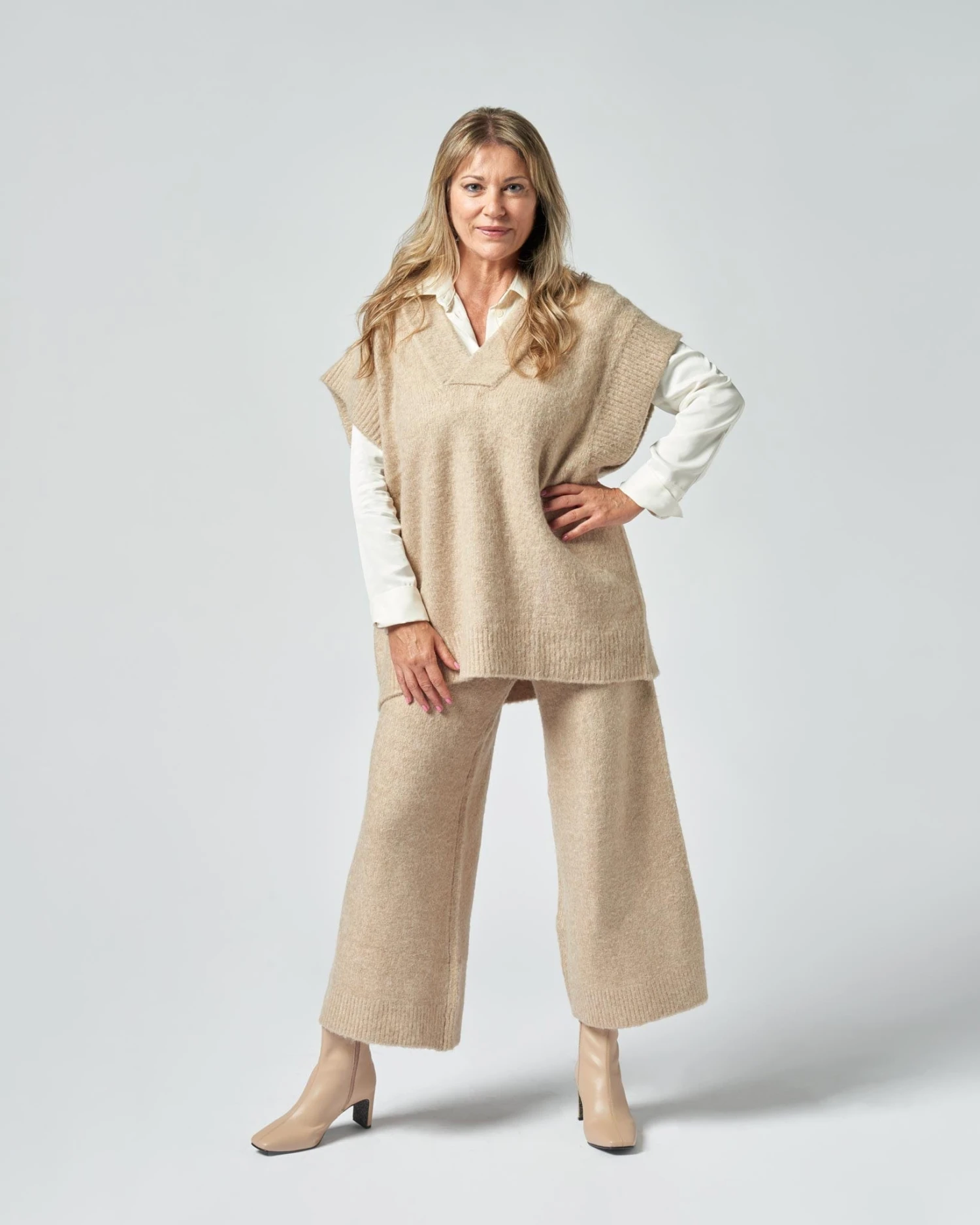 Fontana Square Toe Vegan Leather Heeled Ankle Boots | Beige 9 Fontana Square Toe Vegan Leather Heeled Ankle Boots | Beige - Image 7