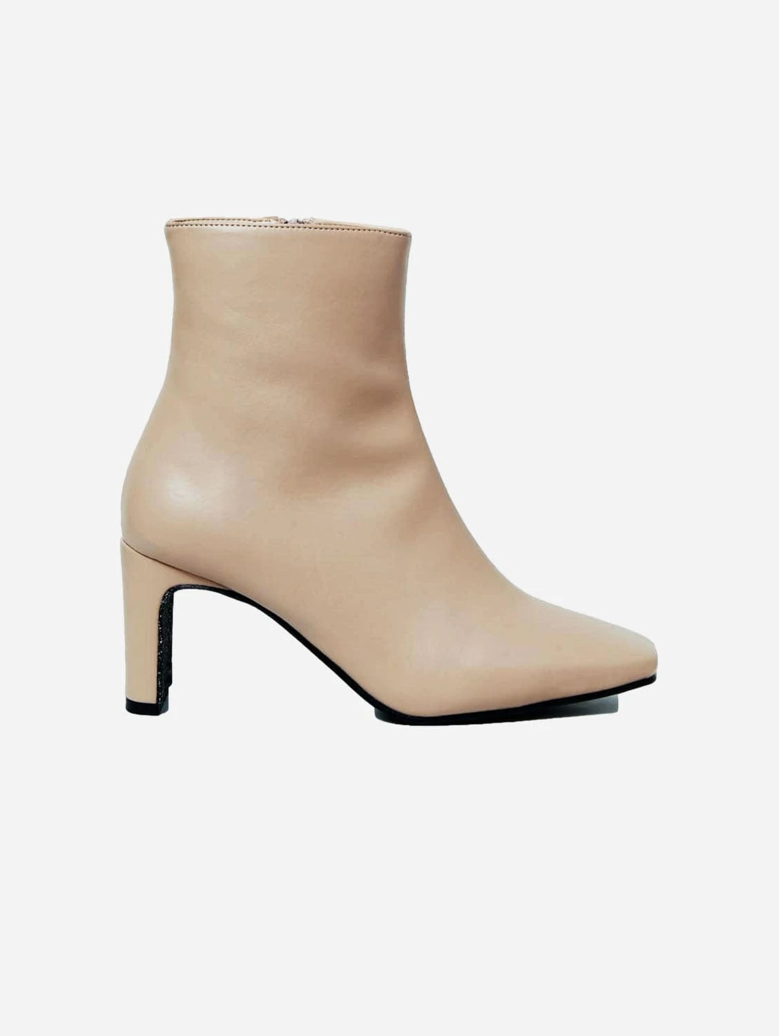 Fontana Square Toe Vegan Leather Heeled Ankle Boots | Beige 3 Fontana Square Toe Vegan Leather Heeled Ankle Boots | Beige