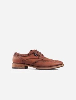 Barley Men's Vegan Leather Brogue Shoes | Tan