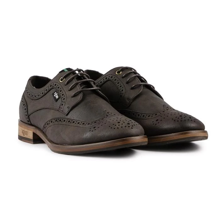 Barley Men's Vegan Leather Brogue Shoes | Brown 4 Barley Men's Vegan Leather Brogue Shoes | Brown - Image 2