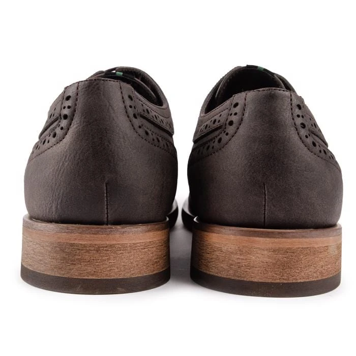 Barley Men's Vegan Leather Brogue Shoes | Brown 5 Barley Men's Vegan Leather Brogue Shoes | Brown - Image 3
