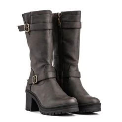 Chaga Women's Vegan Leather Biker Boots | Brown -Women Clothing Store v gan chaga biker boots 30517044838513