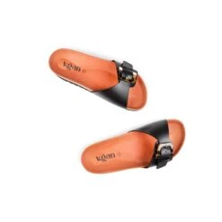 Cherry Women's Vegan Footbed Sandals | Black -Women Clothing Store v gan cherry footbed sandals 30555465285745