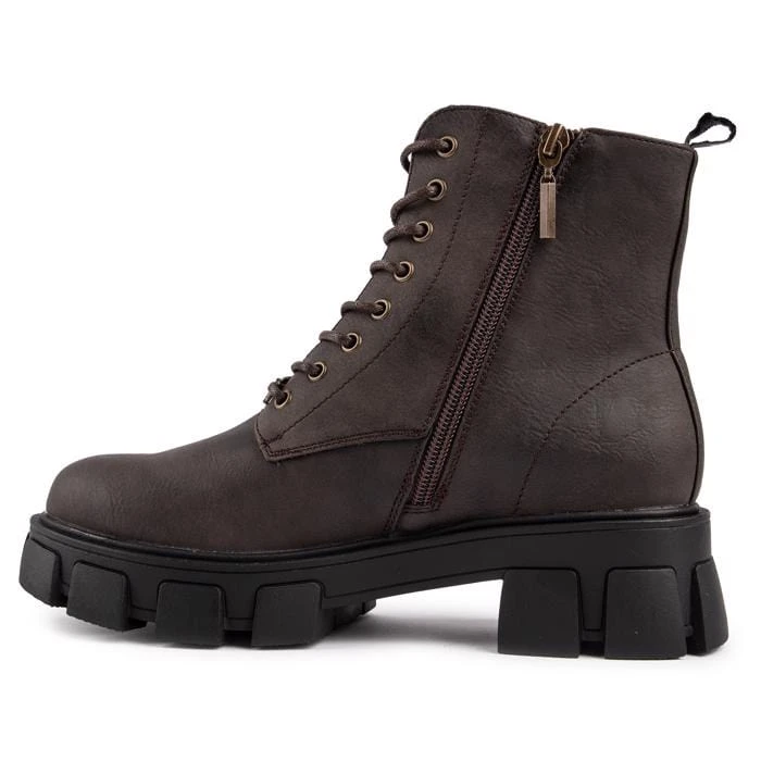 Matcha Women's Vegan Leather Ankle Boots | Brown 4 Matcha Women's Vegan Leather Ankle Boots | Brown - Image 2