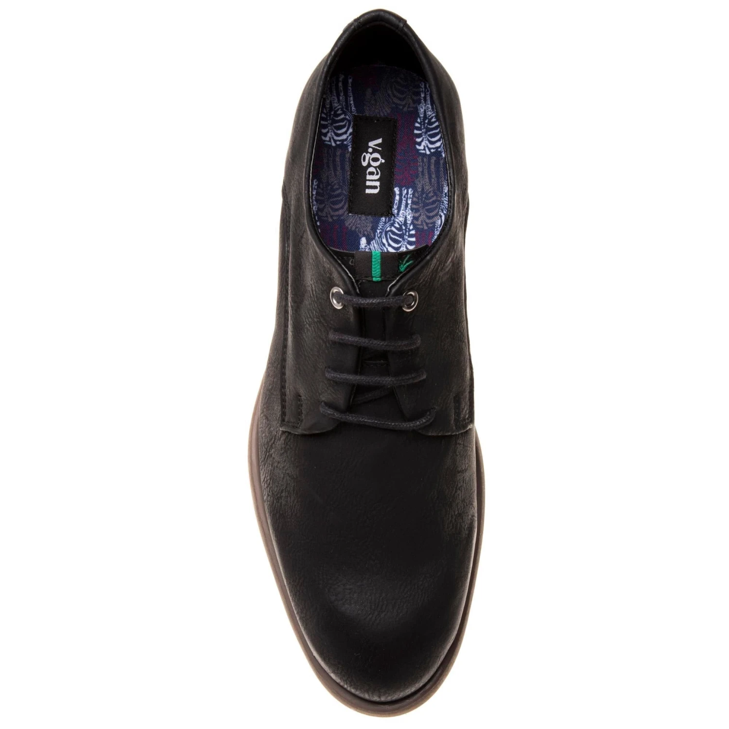 Oatmeal Men's Vegan Leather Derby Shoes | Black 6 Oatmeal Men's Vegan Leather Derby Shoes | Black - Image 4