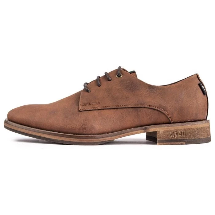 Oatmeal Men's Vegan Leather Derby Shoes | Tan 7 Oatmeal Men's Vegan Leather Derby Shoes | Tan - Image 5
