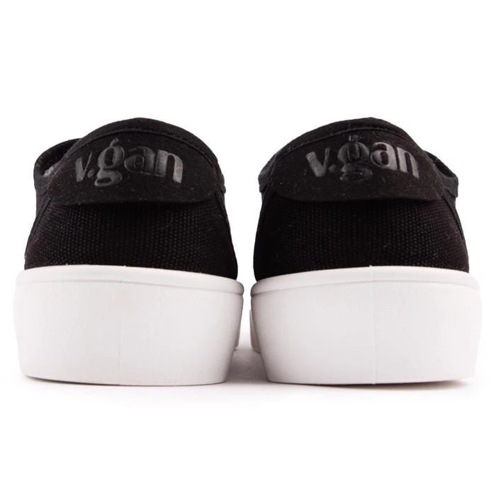 Olive Women's Recycled Cotton Vegan Pump Trainers | Black 5 Olive Women's Recycled Cotton Vegan Pump Trainers | Black - Image 3