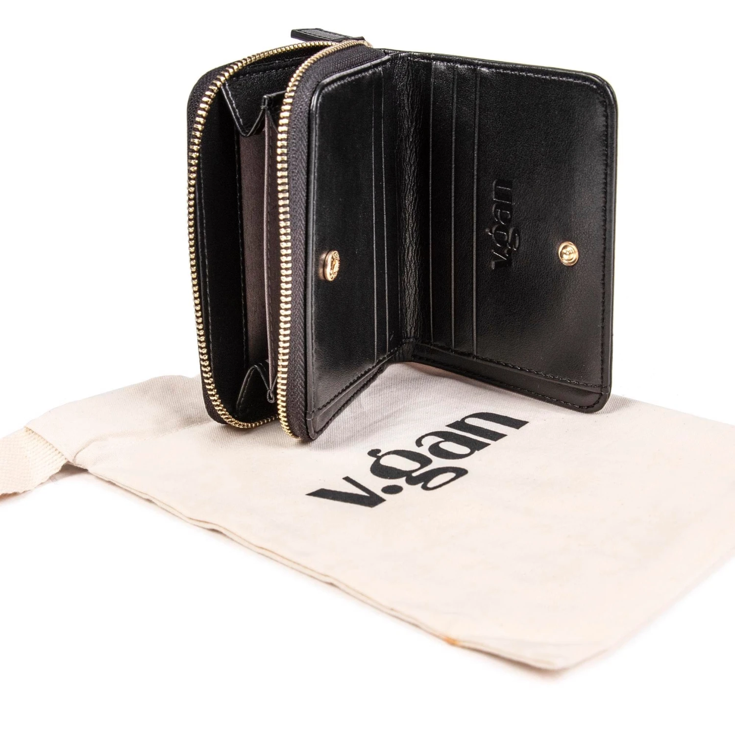 Medium Vegan Leather Purse | Black 5 Medium Vegan Leather Purse | Black - Image 3