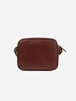 Vegan Leather Crossbody Camera Handbag | Chestnut