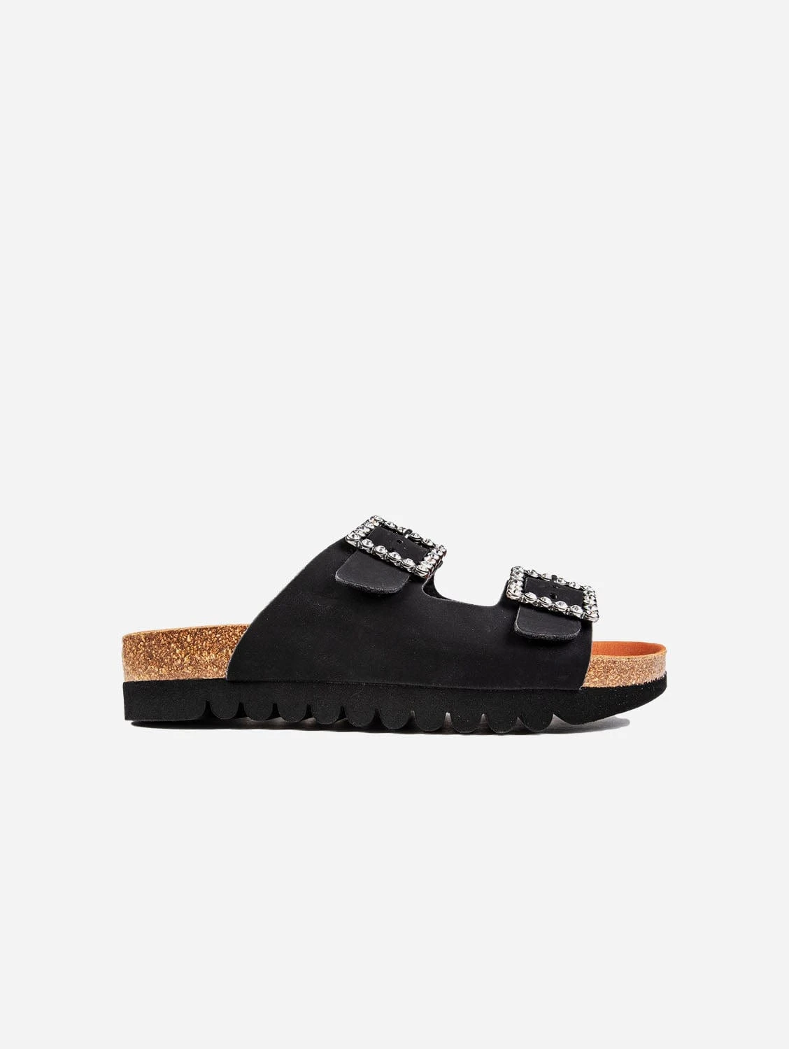 Raspberry Women's Vegan Leather Sparkle Sandals | Black 3 Raspberry Women's Vegan Leather Sparkle Sandals | Black