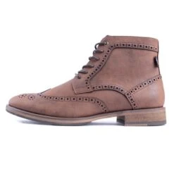 Wheat Men's Vegan Leather Brogue Boots | Tan -Women Clothing Store v gan wheat brogue boots 30514558238833