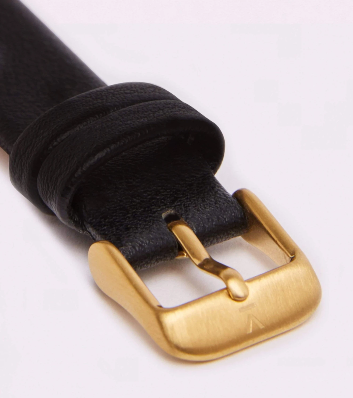 Petite Watch With Gold & White Dial | Black Vegan Leather Strap 5 Petite Watch With Gold & White Dial | Black Vegan Leather Strap - Image 3