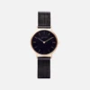 Petite Watch With Gold & Black Dial | Black Mesh Strap -Women Clothing Store votch gold black with black face vegan watch mesh petite 12856449761393