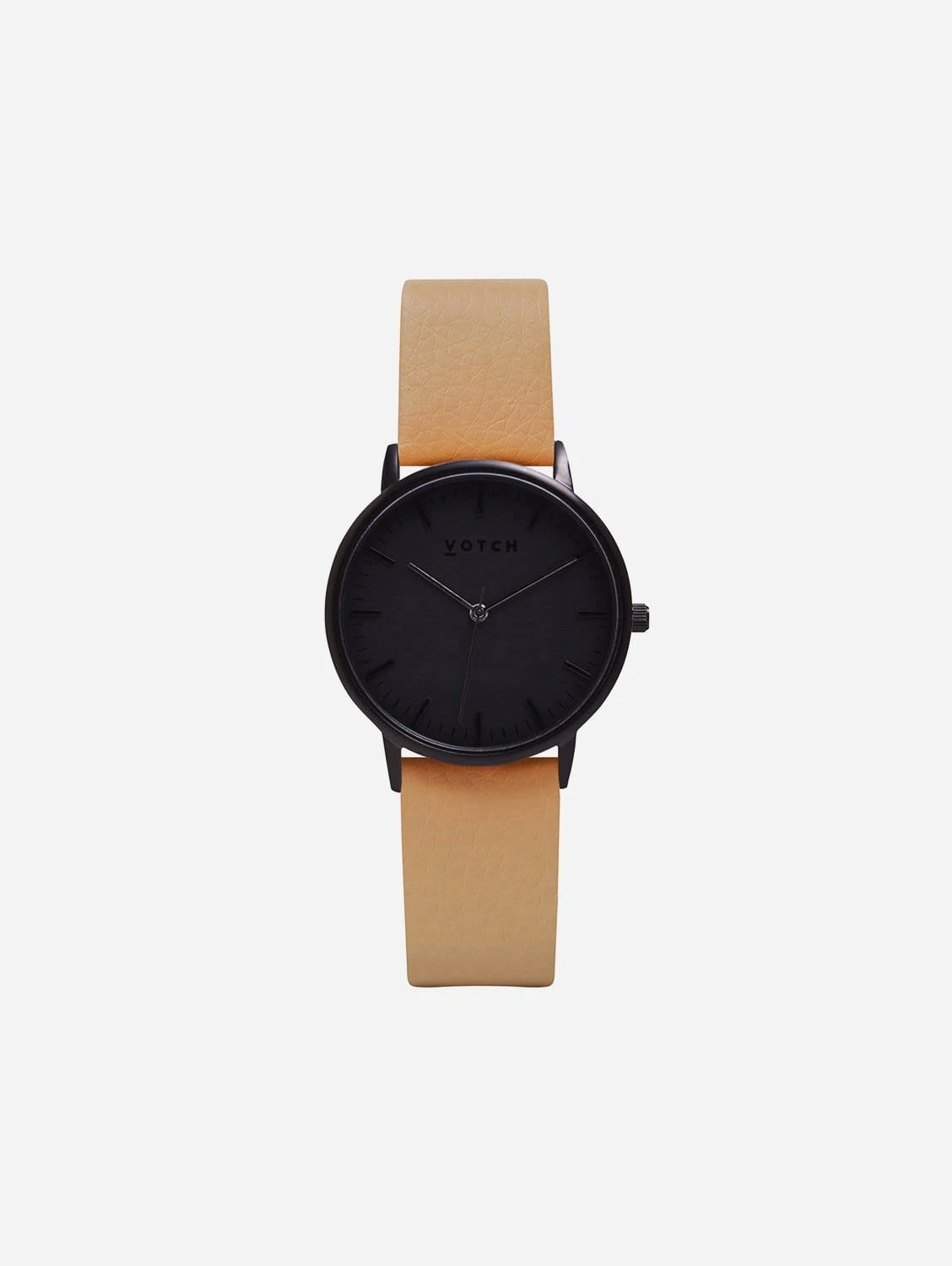 Moment Watch With Black Dial | Tan Vegan Leather Strap 3 Moment Watch With Black Dial | Tan Vegan Leather Strap