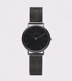 Petite Watch With Black Dial | Black Mesh Strap -Women Clothing Store votch petite all black dial watch black mesh strap 15376277110897