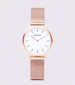 Petite Watch With Rose Gold & White Dial | Rose Gold Mesh Strap -Women Clothing Store votch petite rose gold white dial watch rose gold mesh strap 15353553846385