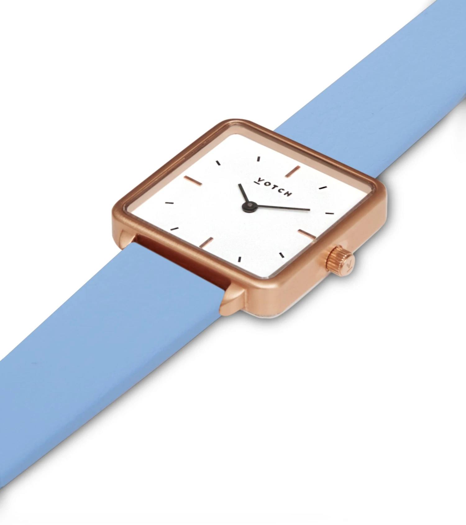 Kindred Watch With Rose Gold & White Dial | Sky Blue Vegan Leather Strap 4 Kindred Watch With Rose Gold & White Dial | Sky Blue Vegan Leather Strap - Image 2