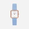 Kindred Watch With Rose Gold & White Dial | Sky Blue Vegan Leather Strap