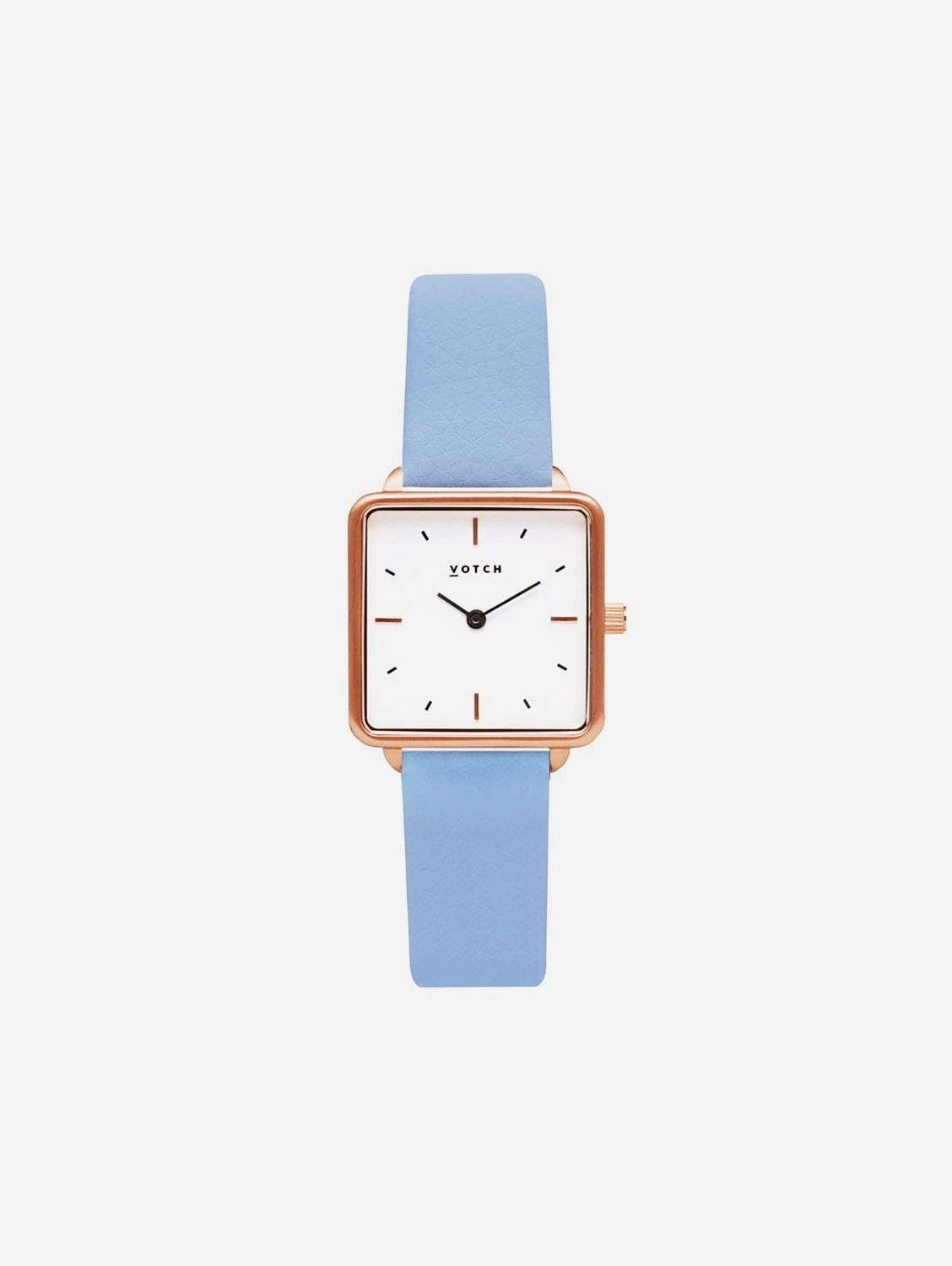 Kindred Watch With Rose Gold & White Dial | Sky Blue Vegan Leather Strap 3 Kindred Watch With Rose Gold & White Dial | Sky Blue Vegan Leather Strap